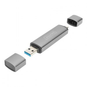 Hub z podwójnym czytnikiem kart DIGITUS USB-C / USB 3.0, OTG Digitus